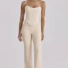 Chiara Vintage Ivory Crepe Straight Leg Trousers Chiara Vintage Ivory Crepe Straight Leg Trousers