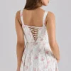 Chiarina Rose Print Cotton Button Front Midi Dress