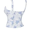 Chicca Blue Floral Print Top Chicca Blue Floral Print Top