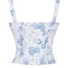 Chicca Blue Floral Print Top Chicca Blue Floral Print Top