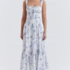 Chicca Blue Floral Print Top Chicca Blue Floral Print Top