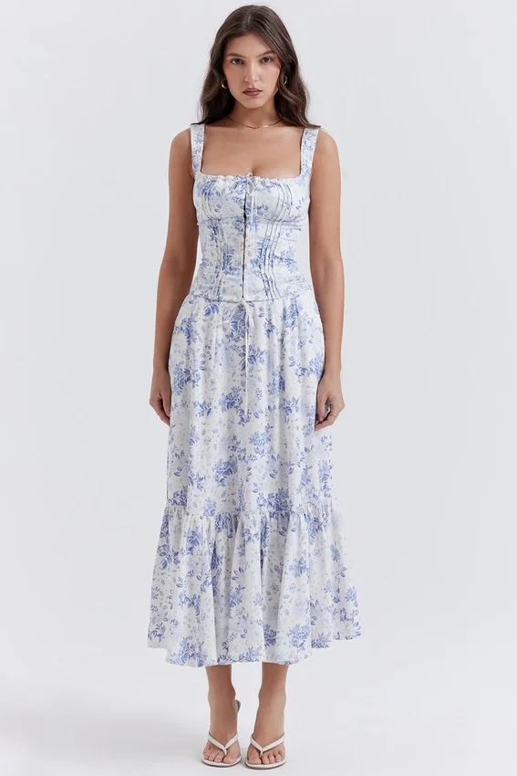 Chicca Blue Floral Print Top Chicca Blue Floral Print Top