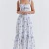 Chicca Blue Floral Print Top Chicca Blue Floral Print Top