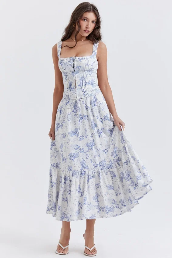 Chicca Blue Floral Print Top Chicca Blue Floral Print Top