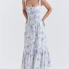 Chicca Blue Floral Print Top Chicca Blue Floral Print Top
