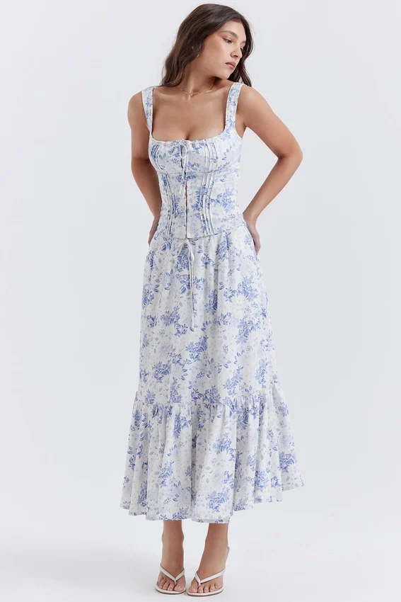 Chicca Blue Floral Print Top Chicca Blue Floral Print Top