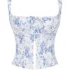 Chicca Blue Floral Print Top Chicca Blue Floral Print Top