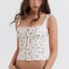 Chicca Rose Print Floral Top Chicca Rose Print Floral Top