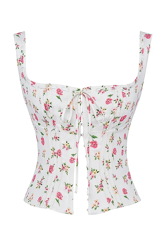 Chicca Rose Print Floral Top Chicca Rose Print Floral Top