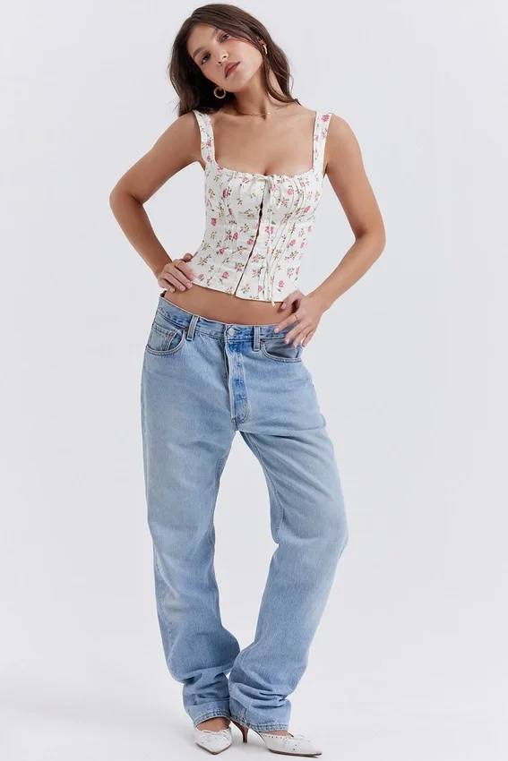 Chicca Rose Print Floral Top Chicca Rose Print Floral Top