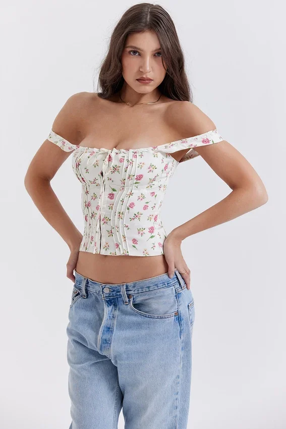 Chicca Rose Print Floral Top Chicca Rose Print Floral Top