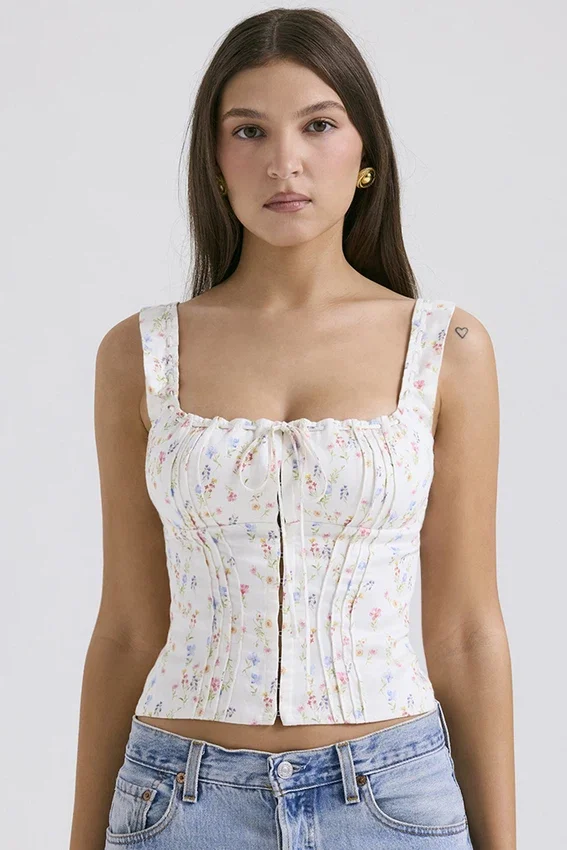 Chicca White Posy Print Top Chicca White Posy Print Top