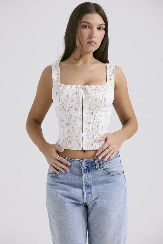 Chicca White Posy Print Top Chicca White Posy Print Top