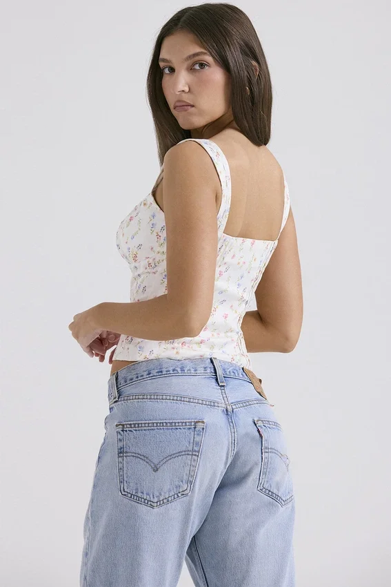 Chicca White Posy Print Top Chicca White Posy Print Top