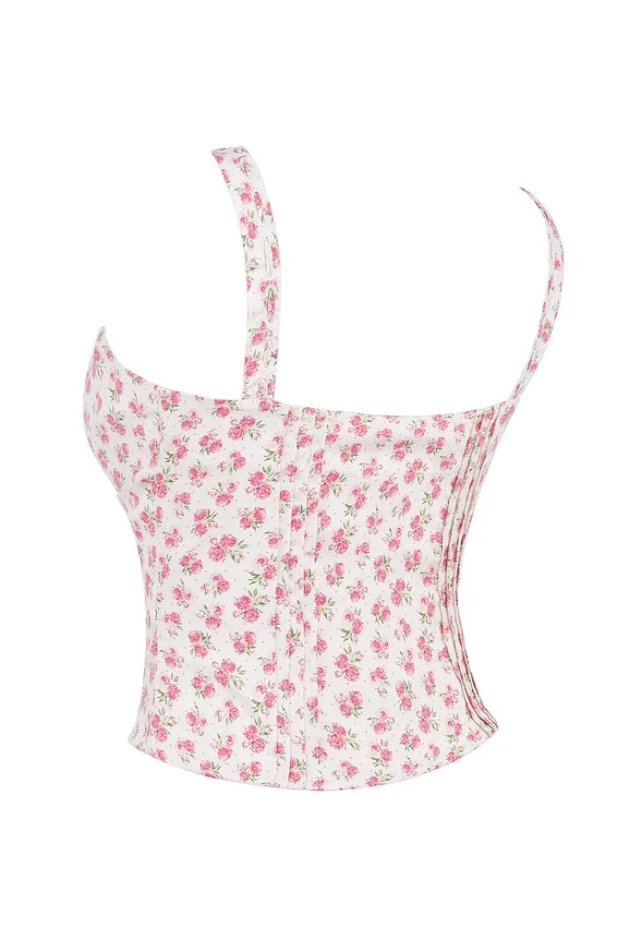 Chicca White Rosebud Print Top Chicca White Rosebud Print Top