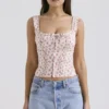 Chicca White Rosebud Print Top Chicca White Rosebud Print Top