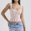 Chicca White Rosebud Print Top Chicca White Rosebud Print Top