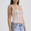Chicca White Rosebud Print Top Chicca White Rosebud Print Top
