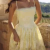 Chloe Lemon Custom Lace Cotton Broderie Anglaise Mini Dress Chloe Lemon Custom Lace Cotton Broderie Anglaise Mini Dress