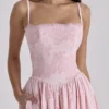 Chloe Pink Cotton Broderie Anglais Lace Midi Sundress Chloe Pink Cotton Broderie Anglais Lace Midi Sundress