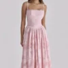 Chloe Pink Cotton Broderie Anglais Lace Midi Sundress Chloe Pink Cotton Broderie Anglais Lace Midi Sundress