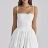 Chloe White Custom Lace + Cotton Broderie Anglaise Mini Dress Chloe White Custom Lace + Cotton Broderie Anglaise Mini Dress
