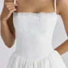 Chloe White Custom Lace + Cotton Broderie Anglaise Mini Dress Chloe White Custom Lace + Cotton Broderie Anglaise Mini Dress