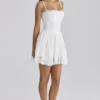 Chloe White Custom Lace + Cotton Broderie Anglaise Mini Dress Chloe White Custom Lace + Cotton Broderie Anglaise Mini Dress