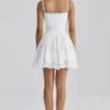 Chloe White Custom Lace + Cotton Broderie Anglaise Mini Dress Chloe White Custom Lace + Cotton Broderie Anglaise Mini Dress