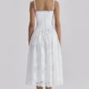 Chloe White Custom Lace + Cotton Midi Sundress