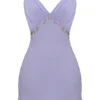 Christa Embroidered Lavender Mini Dress