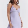 Christa Embroidered Lavender Mini Dress
