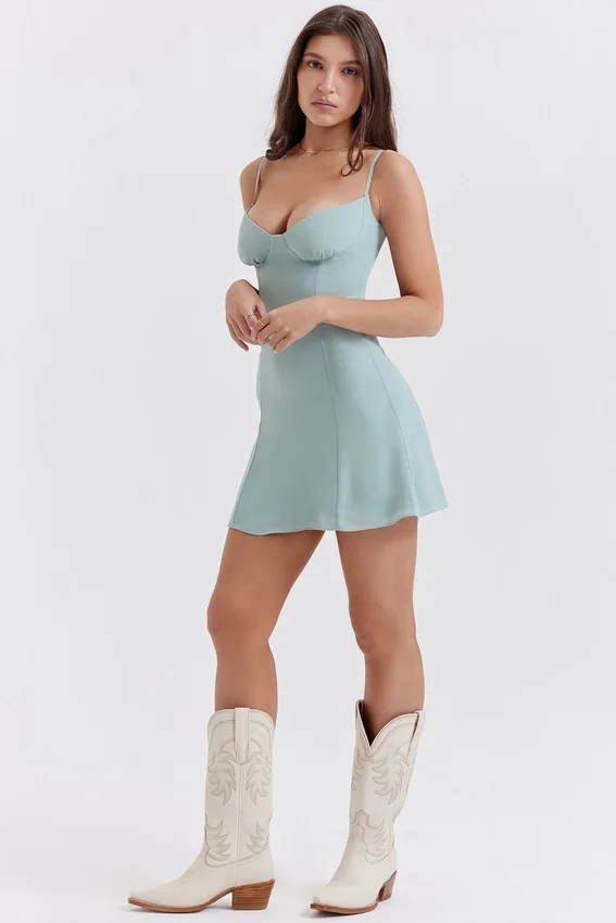 Christiana Light Jade Mini Dress Christiana Light Jade Mini Dress