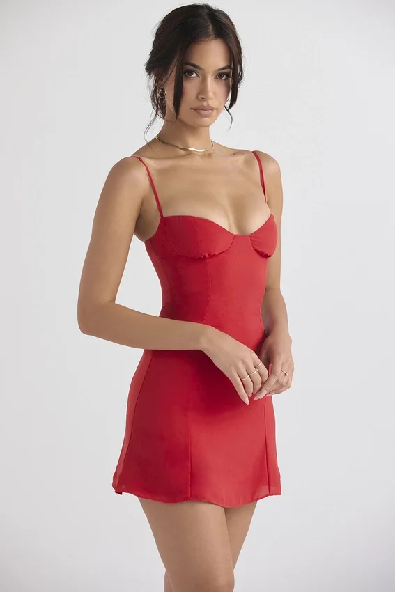 Christiana Red Mini Dress Christiana Red Mini Dress