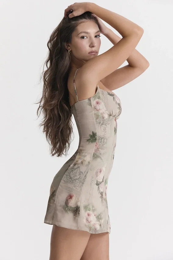 Christiana Vintage Floral Mini Dress Christiana Vintage Floral Mini Dress