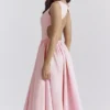 Cindy Ballerina Pink Twill Midi Sundress Cindy Ballerina Pink Twill Midi Sundress