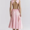 Cindy Ballerina Pink Twill Midi Sundress Cindy Ballerina Pink Twill Midi Sundress