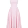 Cindy Ballerina Pink Twill Midi Sundress Cindy Ballerina Pink Twill Midi Sundress