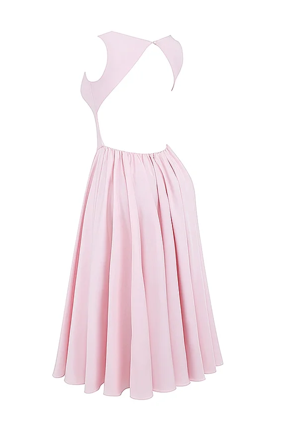 Cindy Ballerina Pink Twill Midi Sundress Cindy Ballerina Pink Twill Midi Sundress