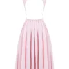 Cindy Ballerina Pink Twill Midi Sundress Cindy Ballerina Pink Twill Midi Sundress
