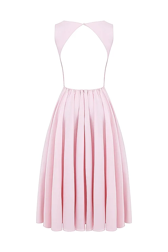 Cindy Ballerina Pink Twill Midi Sundress Cindy Ballerina Pink Twill Midi Sundress
