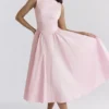 Cindy Ballerina Pink Twill Midi Sundress Cindy Ballerina Pink Twill Midi Sundress