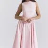 Cindy Ballerina Pink Twill Midi Sundress Cindy Ballerina Pink Twill Midi Sundress