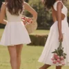 Cindy White Twill Midi Sundress