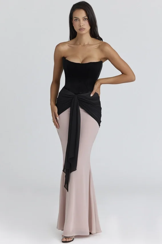 Clara Black & Blush Chiffon Maxi Dress – Limited Edition Clara Black & Blush Chiffon Maxi Dress – Limited Edition
