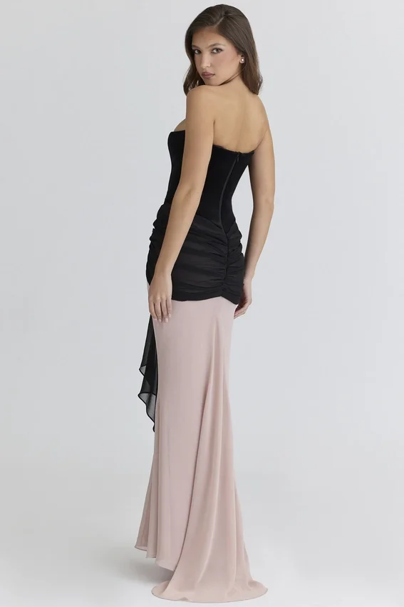 Clara Black & Blush Chiffon Maxi Dress – Limited Edition Clara Black & Blush Chiffon Maxi Dress – Limited Edition