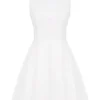 Claretta White Pleated Cotton Mini Dress Claretta White Pleated Cotton Mini Dress