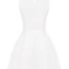 Claretta White Pleated Cotton Mini Dress Claretta White Pleated Cotton Mini Dress