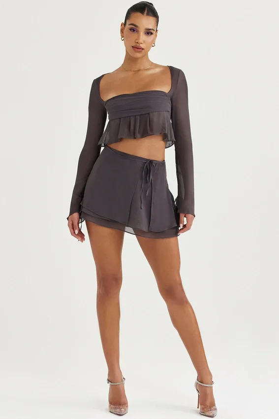 Clarice Shadow Floaty Layered Mini Skirt Clarice Shadow Floaty Layered Mini Skirt