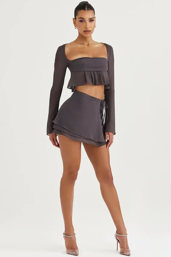 Clarice Shadow Floaty Layered Mini Skirt Clarice Shadow Floaty Layered Mini Skirt